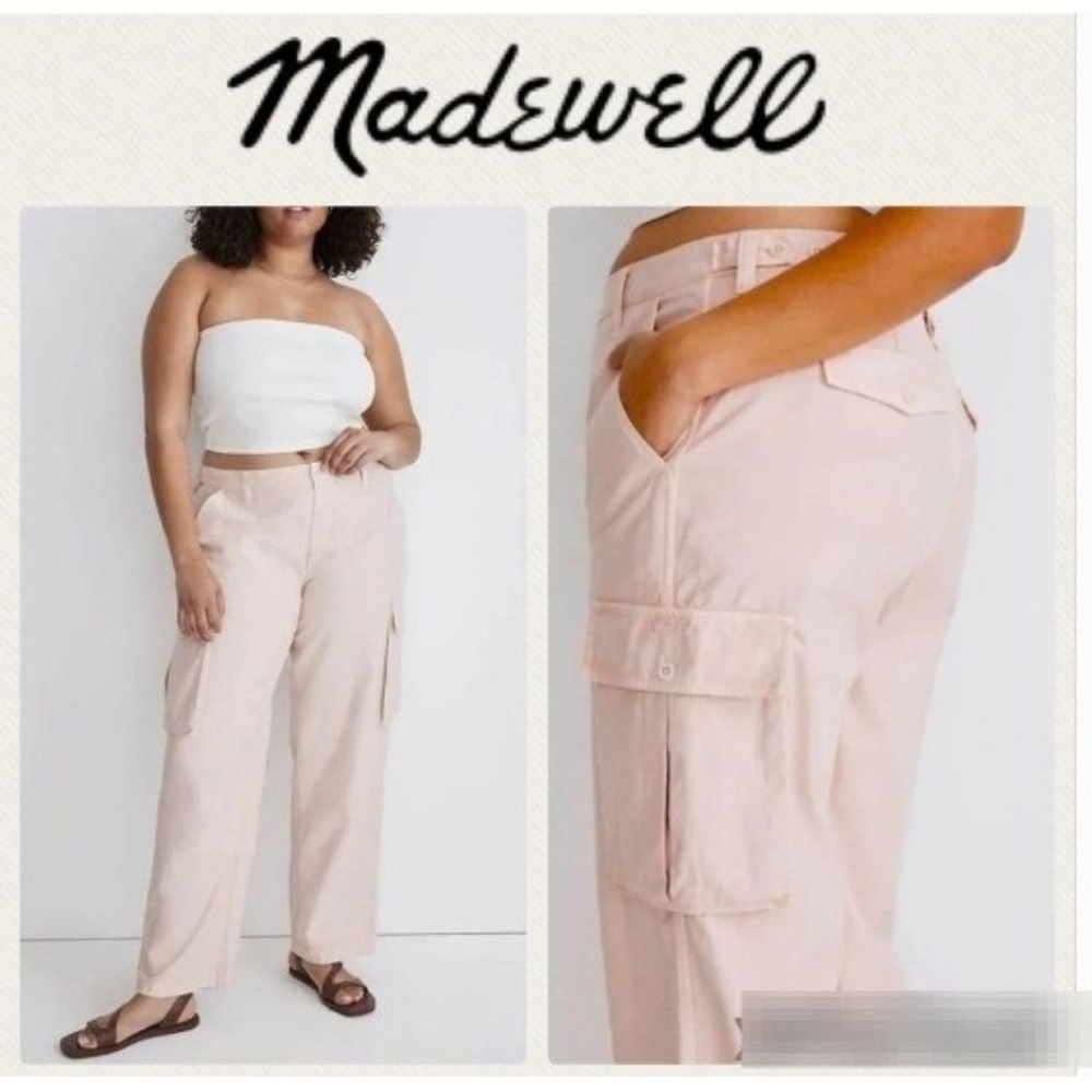 Madewell Low-Slung Straight Cargo Pants Pink Women Sz. 33 NEW Streetwear Outdoor